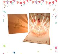 Jubepk Birthday Cards, Happy Birthday Card, 5.91x5.91 Inches Postcard Keepsake Celebration, Thoughtful Message, Stationery Gift for Men, Wife, Kids, Husband, Daughter, Sister, Party, Friends,
