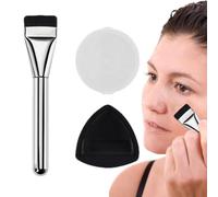 Jubepk Brocha para base ultrafina, Brocha correctora de rubor plana - Juego de brochas para base de maquillaje | Esponjas correctoras en crema y brochas finas para maquillaje de mujer, reunión, fiesta