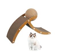 Jubepk Cat Scratching Board, Interactive Scratch Pad, 8.66x21.65x13.78 In, Door Clip Attachment, Furniture Protector, Door Hanging Scratcher for Adult Cats, Pet Exercise (Beige)