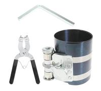 Jubepk Compresor de aros de pistón,Kit de compresor de aros de pistón,Alicates para segmentos de pistón Tornillos de seguridad ajustables - Instalador de aros de pistón Alicates para aros de pistón