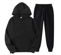Jubepk Conjunto de 2 piezas de sudadera con capucha - Conjuntos de dos piezas informales de manga larga de color liso para mujer - Conjuntos de 2 para mujer, traje de viaje, conjuntos de