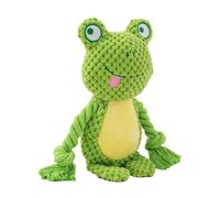 Jubepk Dog Squeaky Toy, Cartoon Rope Doll for Puppies, Interactive Pet Chewing Toy, Fox, Elephant, Frog Squeaky Doll, 24cm/9.45 Inches Ideal for Chewers and Playtime Fun