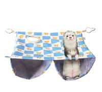 Jubepk Double Layer Hammock, Ferret Sleep Nest, Soft Cozy Bed, Indoor Warm Hanging Fabric, Resting Space for Ferrets, Hedgehogs, Hamsters, Cage Corner, 15.75x15.75x5.91 Inches