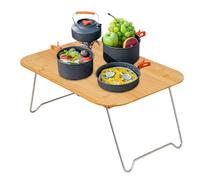Jubepk Folding Camping Table, Portable Cooking Desk, Outdoor Picnic Station, Lightweight Foldable Frame, Sturdy Wood, Perfect for Patio Tailgating RV Travel Barbecue Balcony Beach
