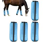 Jubepk Horse Fly Boots Set, 4 Piece Mesh Leg Wraps, Elastic Equine Leg Protection for Racing Turnout Training, Breathable Horse Leggings for Farm Ranch Backyard Outdoor Protection Gear