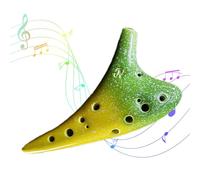 Jubepk Instrumento de 12 agujeros, de cerámica de 12 agujeros | de cerámica 12 agujeros Alto C - Instrumento de cerámica clásico Alto C colorido para niños,