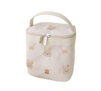 Jubepk Insulated Lunch Bag, Cute Thermal Food Carrier, 7.48x6.69x3.94 Inches, Stylish Portable Design, Foldable Travel Meal Tote for Picnic, Camping, Beach, and Baby Storage, White