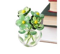 Jubepk Mini flores de cristal, ramo artificial con florero, ramo de flores, para mujeres, bodas, hogar, mesa, centro de mesa, oficina, cumpleaños