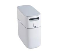 Jubepk Narrow Garbage Can, Slim Trash Bin, Small Wastebasket, Space Saving Decorative Rubbish Container, Recycling Bin, for Kitchen, Bedroom, Cabinet, Bathroom, Home, Laundry Room