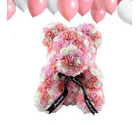 Jubepk Oso de flores, lindo oso de flores, osos del día de San Valentín, osos del día de la madre, oso eterno lindo de 9.84 pulgadas, un regalo único de flores perfecto para San Valentín, día de la