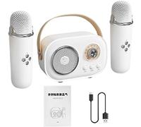 Jubepk Portable Karaoke Speaker Microphone, Wireless Karaoke Mic for Adults, Portable Home Entertainment Mic Speaker Set with Charging Cable Portable