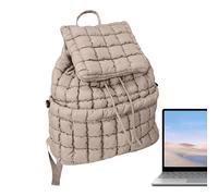 Jubepk Quilted Backpack, Nylon Puffy School Bag, Fashionable Travel Daypack with Multiple Pockets, Comfortable Hiking Gym Carryall for College, Work, Outdoor, Commuting