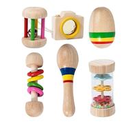 Jubepk Rabbit Toys, Colorful Wooden Chew Toys, 6 Piece Set Cute Pet Play and Teeth Grinding Accessories, 3.7x1.85 Inches Bite-Resistant Hamster Teether, Animal Treats for Fun and Health