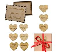 Jubepk Razones por las que eres mis tarjetas de amigos, te amo juego de tarjetas de madera - 10 razones caja sentimental Por qué eres mi amigo,Afirmaciones diarias, tarjetas de madera, inspirador para
