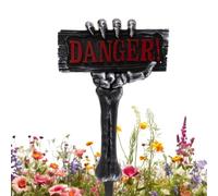 Jubepk Señales de Halloween para exteriores | Accesorios para fiestas espeluznantes decoración al aire libre | Conector de mano esqueleto de Halloween | Para interior y exterior: cementerio, césped