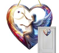 Jubepk Sun Catcher | Sun Catchers For | Heart Shaped Sun Catchers, Fairy 2d Acrylic Sun Catchers Ornaments, 20x20cm Creative Outdoor Sun Catcher Ornaments For Living Room, Bedroom &