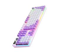 Jubepk Teclado de escritorio luminoso, teclas mecánicas con cable, teclados de PC, configuración de 104 teclas, 17.13 x 5.12 x 0.98 pulgadas, proporciona una entrada precisa tanto para tocar como para