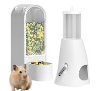 Jubepk Water Bottle Hamster, Food Waters Dispenser Set, 6.1x3.94x2.17 Inches, Capacity Drinking Dish, Cage Accessories Kit for Dwarf, Gerbil, Bunny, Hedgehog, Multicolor