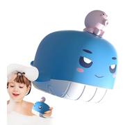 Jubepk Whale Bath Toy Sprinkler, Kids Shower Toys, 3.74x3.94x2.56 Inches, Interactive Water Spraying Pet, Colorful Light Feature for Outdoor Pool, Family Time, Black and Dark Blue