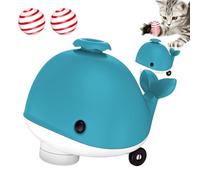 Jubepk Whale Floating Ball, Cute Electric Floating Ball, Flexible Wheels and Music Function, Built-in Cooling Fan, Interactive Pet Toy, Ideal for Cats, Kittens, Balancing Blowing Games
