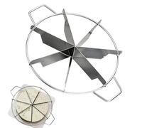 Jubepk Whole Pie Cutter, Stainless Steel Cake Divider, 12.2x10.43x2.76 in, Precision Cutting Press, Even Portioning Tool, Non Stick Round Pastry Slicer for Cake, Cheese (Stainless)