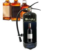 Jubepk Wine Bottle Fire Extinguisher, Fire Extinguisher Wine Storage Holder, 16.73x5.12 Inch Novelty Iron Wine Bottle Holder, Ideal for Whisky Lovers, Light Red and Black