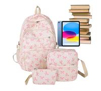 Jubepk Women Backpack, Trendy Bowknot Pack, Cute Lightweight Travel Bag, Large Capacity Cosmetic Organizer, Stylish School Shoulder Bag, for Business, Teacher, Tourist, Outdoor, Airplane, Daily Use