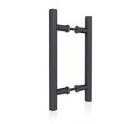 JUBEST Juego de tiradores para puerta corredera de granero de 30,48 cm, color negro