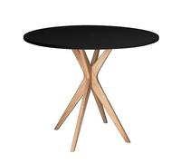 JUBI - Mesa de comedor redonda (70 cm), color negro