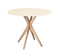 JUBI - Mesa de comedor redonda (80 cm), color marfil