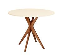 JUBI - Mesa de comedor redonda (80 cm), color roble marfil