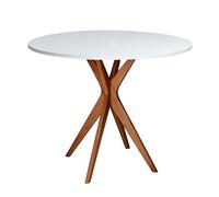 JUBI Mesa de comedor redonda 80 cm roble blanco