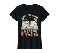 Jubilación 2027 Se acabó la Escuela para Siempre Profesor Camiseta gráfica económica, Mujer, Negro, XS