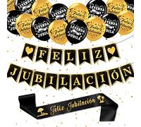 Jubilacion Decoracion, Feliz Jubilacion Guirnalda Globos, Banderín Fiesta jubilacion Sash,We Will Miss You Decoracion