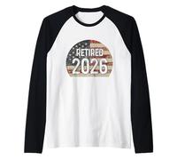 Jubilación patriótica de la Bandera Estadounidense jubilada 2026 Camiseta Manga Raglan