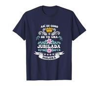 Jubilada Molona Madre Abuela Fiesta jubilación Mujer Camiseta, Hombre, Azul Marino, 4XL
