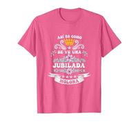Jubilada Molona Madre Abuela Fiesta jubilación Mujer Camiseta, Hombre, Rosa Jaspeado, XXL