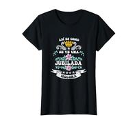 Jubilada Molona Madre Abuela Fiesta jubilación Mujer Camiseta, Mujer, Negro, S