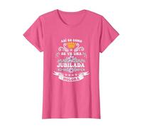 Jubilada Molona Madre Abuela Fiesta jubilación Mujer Camiseta, Mujer, Rosa Jaspeado, M