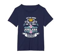 Jubilada Molona Madre Abuela Fiesta jubilación Mujer Camiseta, Mujer Tallas Grandes, Azul Marino, 1XL Grande