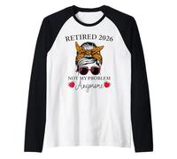 Jubilado 2026 Ya no es mi problema Leopard Mujeres Jubilación Camiseta Manga Raglan