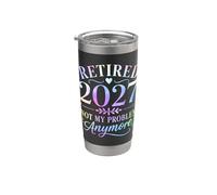 Jubilado 2027 Ya no es mi problema Fiesta de jubilación Vaso térmico de acero inoxidable de doble pared