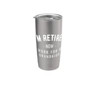 Jubilado, ahora trabajo para mis nietos Grandpas Grandmas Vaso térmico de acero inoxidable de doble pared