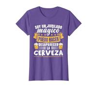Jubilado Mágico | Pensionista | Pensión | Hombre Jubilacion Camiseta, Mujer, Morado Jaspeado, XL