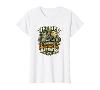 Jubilado Todavía inquietante Cuartel Militar Fantasma Veterano EE.UU Camiseta gráfica económica, Mujer, Blanco, XS