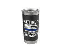 Jubilado Ya no es mi problema - Línea azul delgada de la policía Vaso térmico de acero inoxidable de doble pared