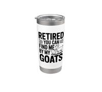 Jubilado You Can Find Me By My Goats Farm Life Fun Vaso térmico de acero inoxidable de doble pared