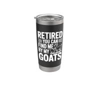 Jubilado You Can Find Me By My Goats Farm Life Fun Vaso térmico de acero inoxidable de doble pared