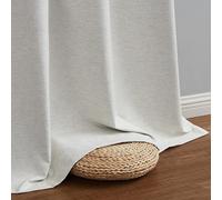 Jubilantex Cortinas 100% Opacas Color Blanco Natural, 2 Paneles extralargos para Dormitorio, Sala de Estar, Revestimiento de Lino, Cortinas de Ventana Que reducen el Ruido, Ojales para Puerta