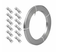 Jubilee Clips, abrazadera de manguera grande de acero inoxidable de 10 m, abrazaderas de manguera ajustables con 12 cierres para radiador, tubo de fontanería mecánico y línea de combustible